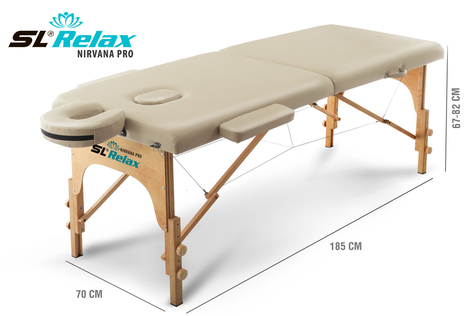 Массажный стол Relax Nirvana Pro бежевая кожа