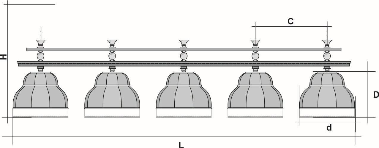 Лампа "Ампир" 5пл. ясень