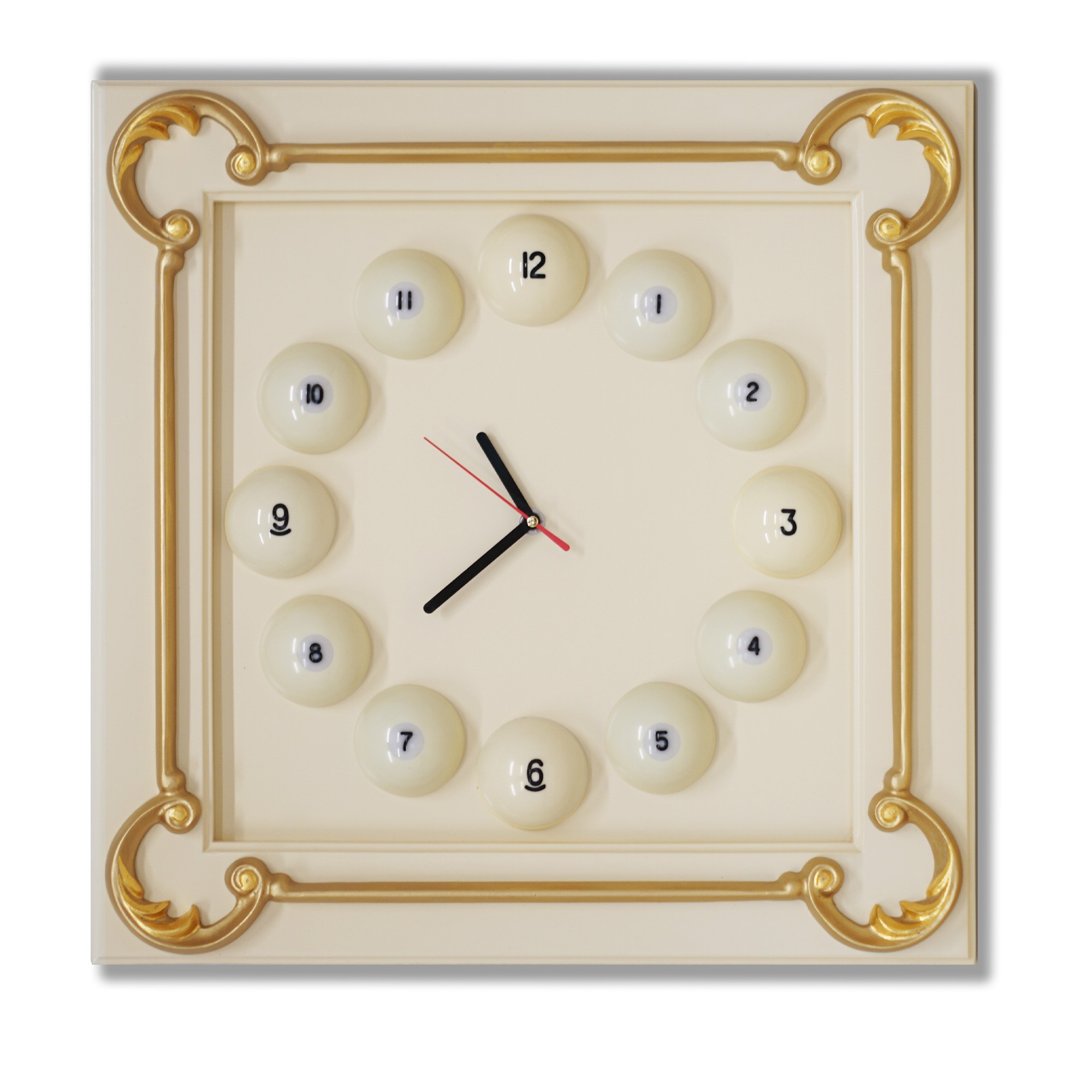 Часы "Квадрат Ренессанс Голд" граб/шпон