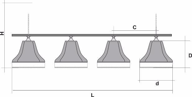 Лампа "Классика" 4 пл. металл