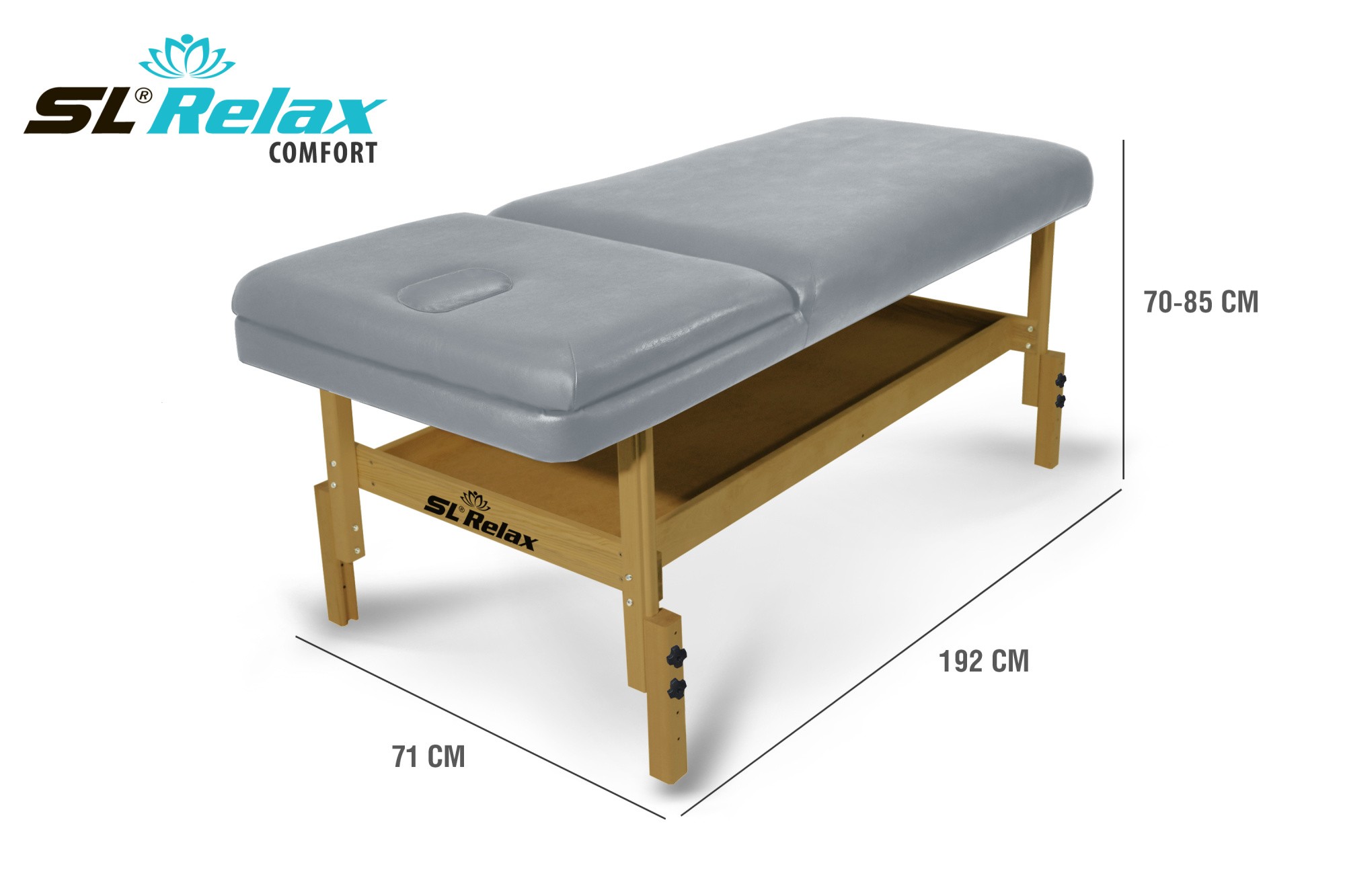 Массажный стол Relax Comfort серая кожа