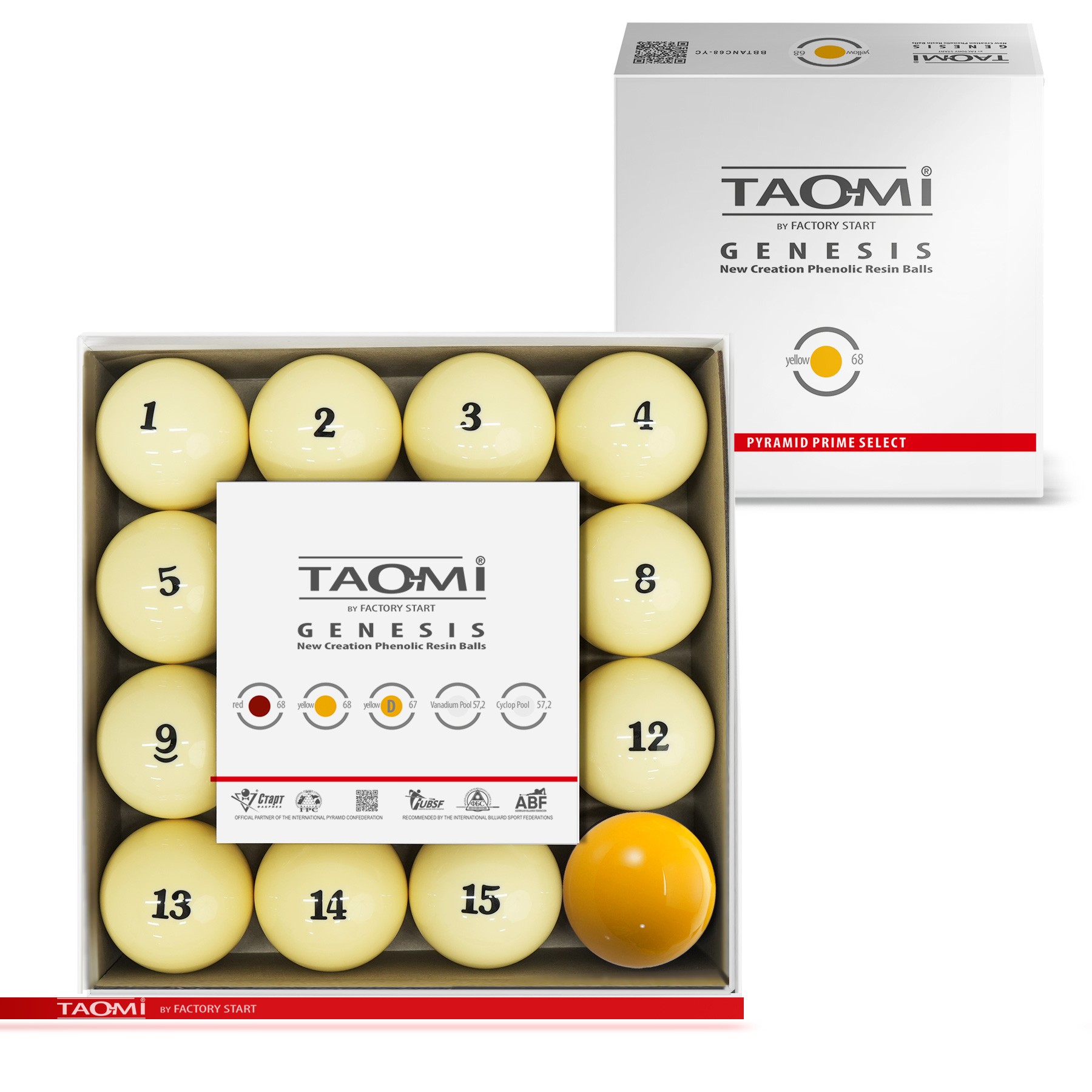 Шары TAO-MI GENESIS 68 мм Желтый биток