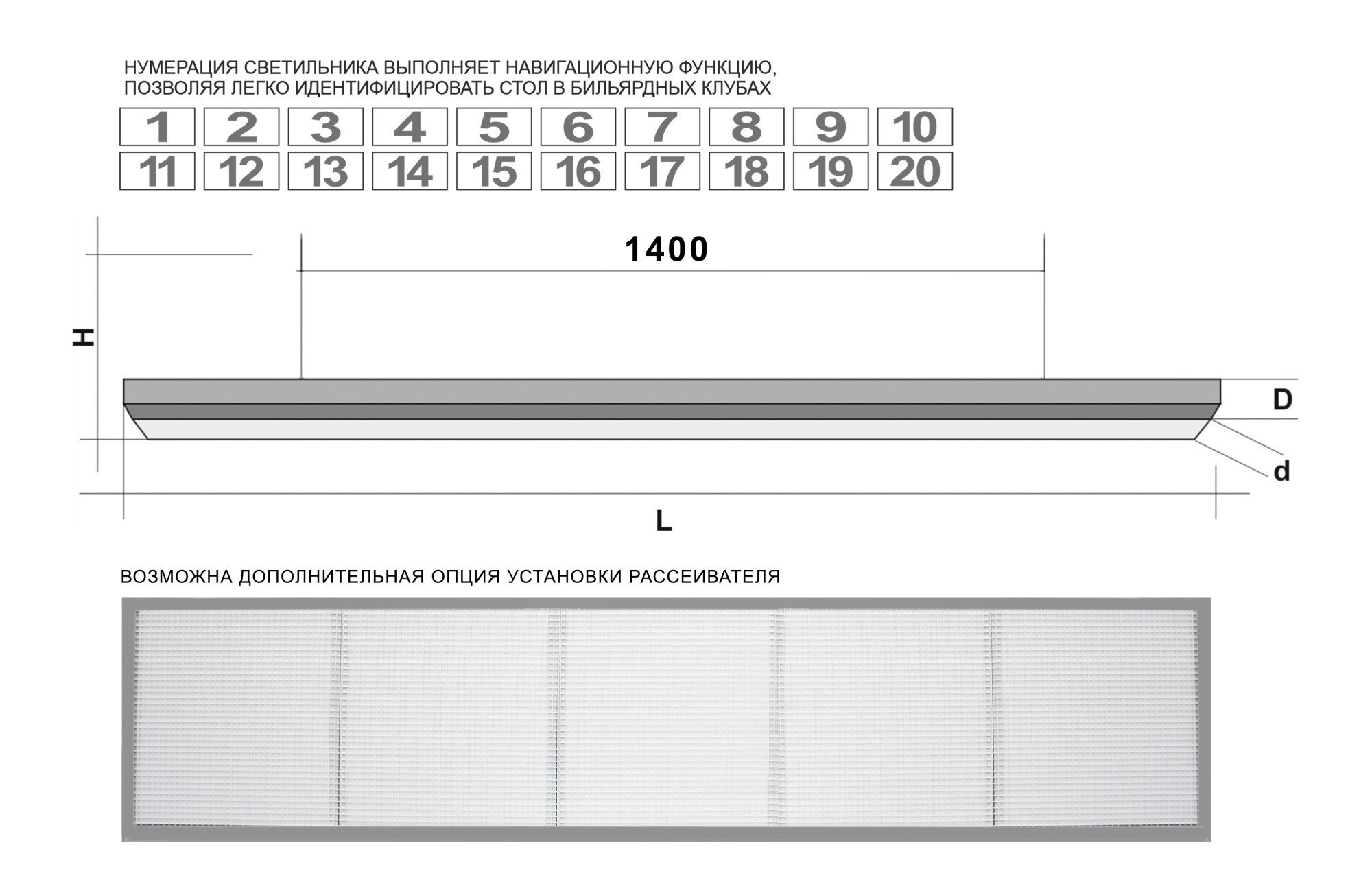 Лампа "STARTBILLIARDS" Club select 5 секций