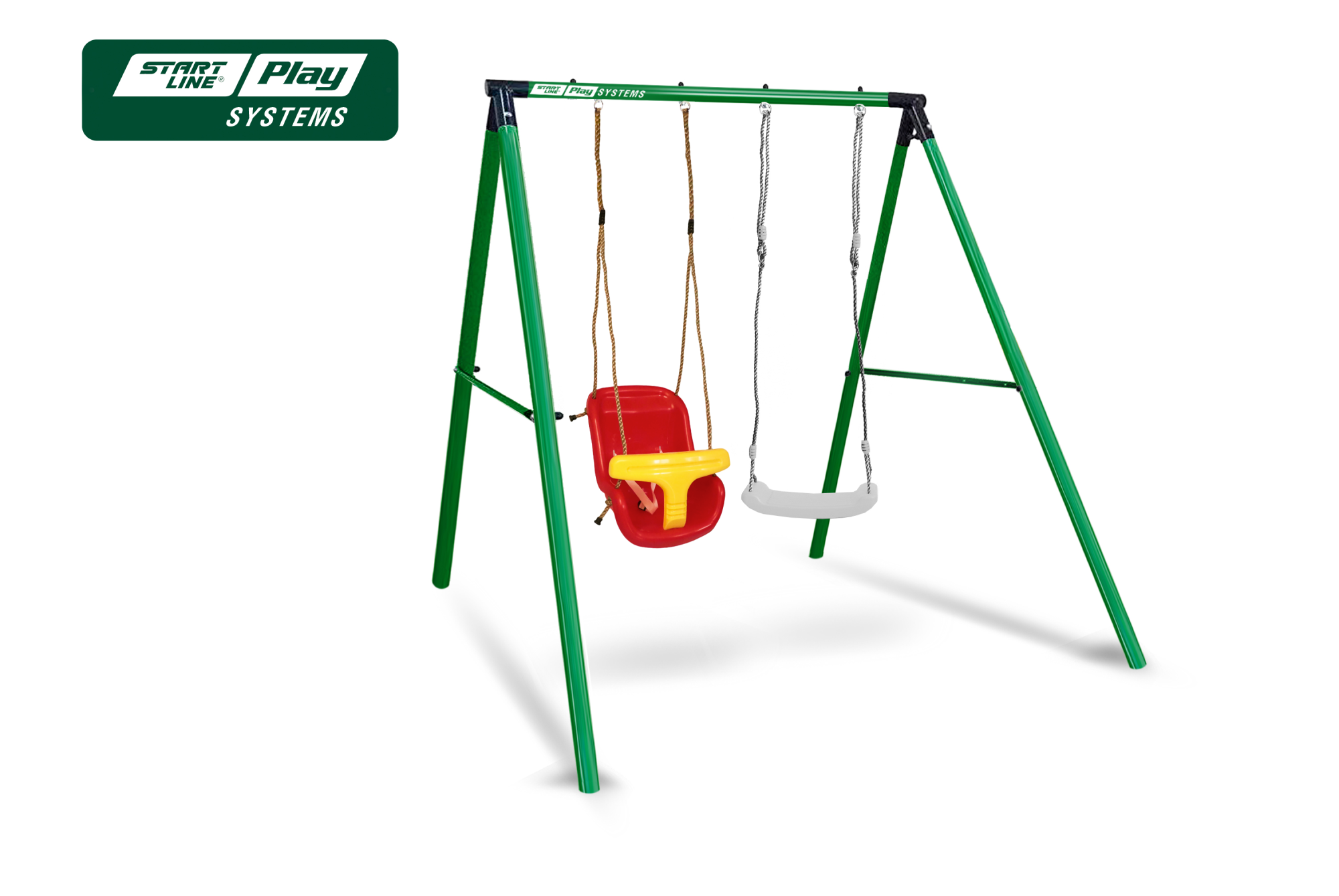 Качели SLP SYSTEMS 2 секции + сиденье с фиксацией желтое + сиденье лодочка белое