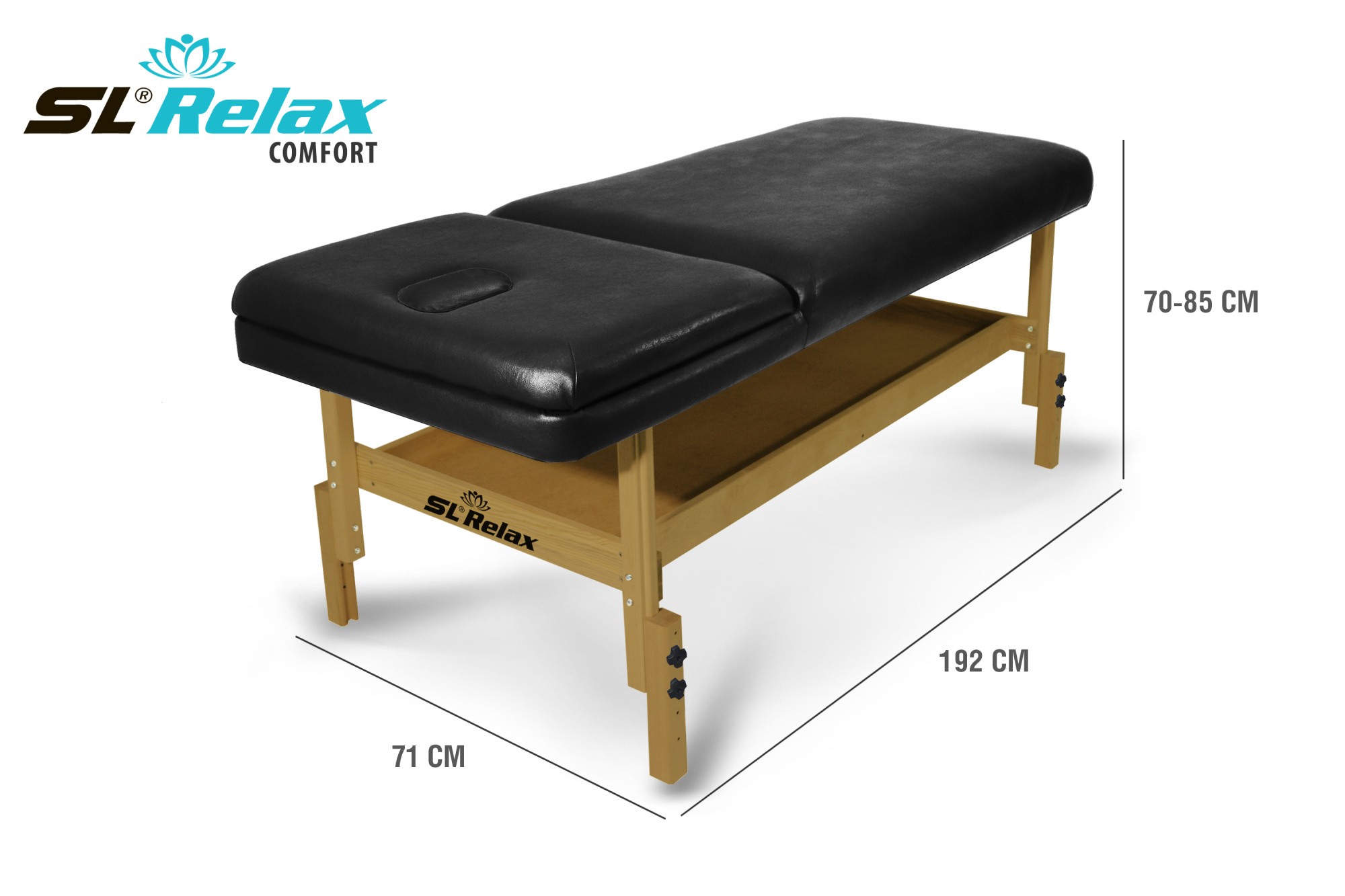 Массажный стол Relax Comfort черная кожа