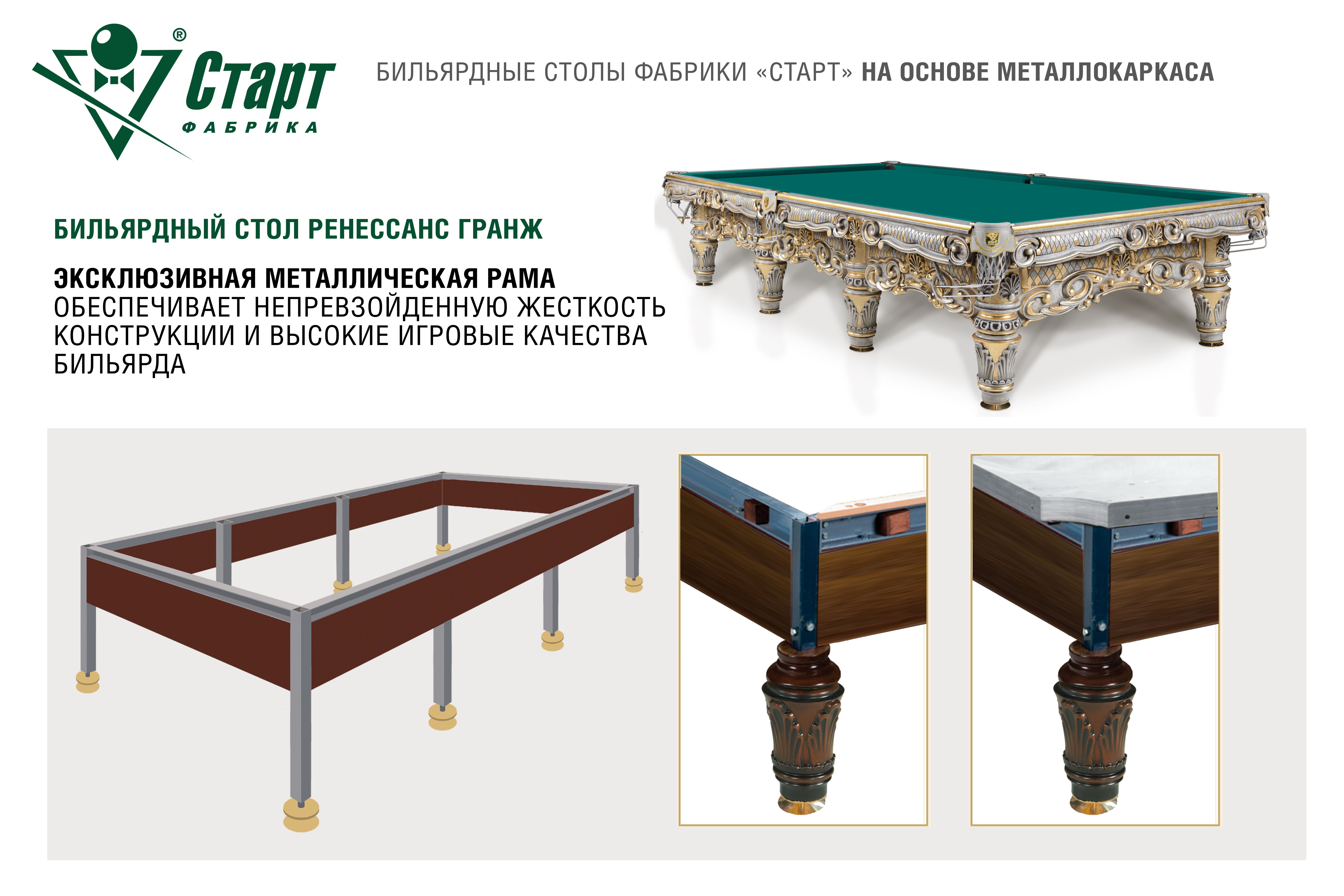 Бильярдный стол Ренессанс Гранж — Эксклюзивная серия