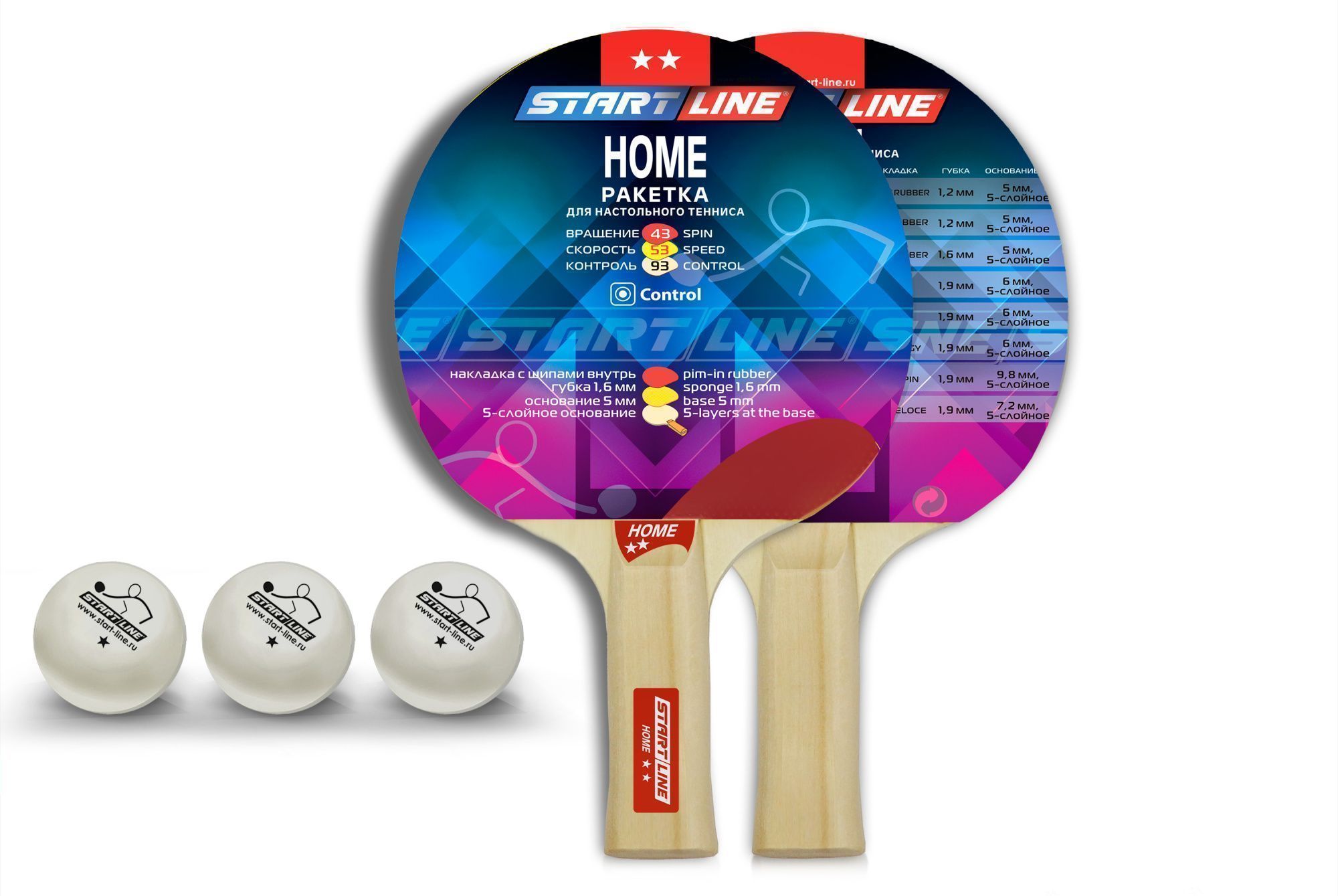 Набор 2 р-ки HOME 2 *, 3 мяча Club Select 12202