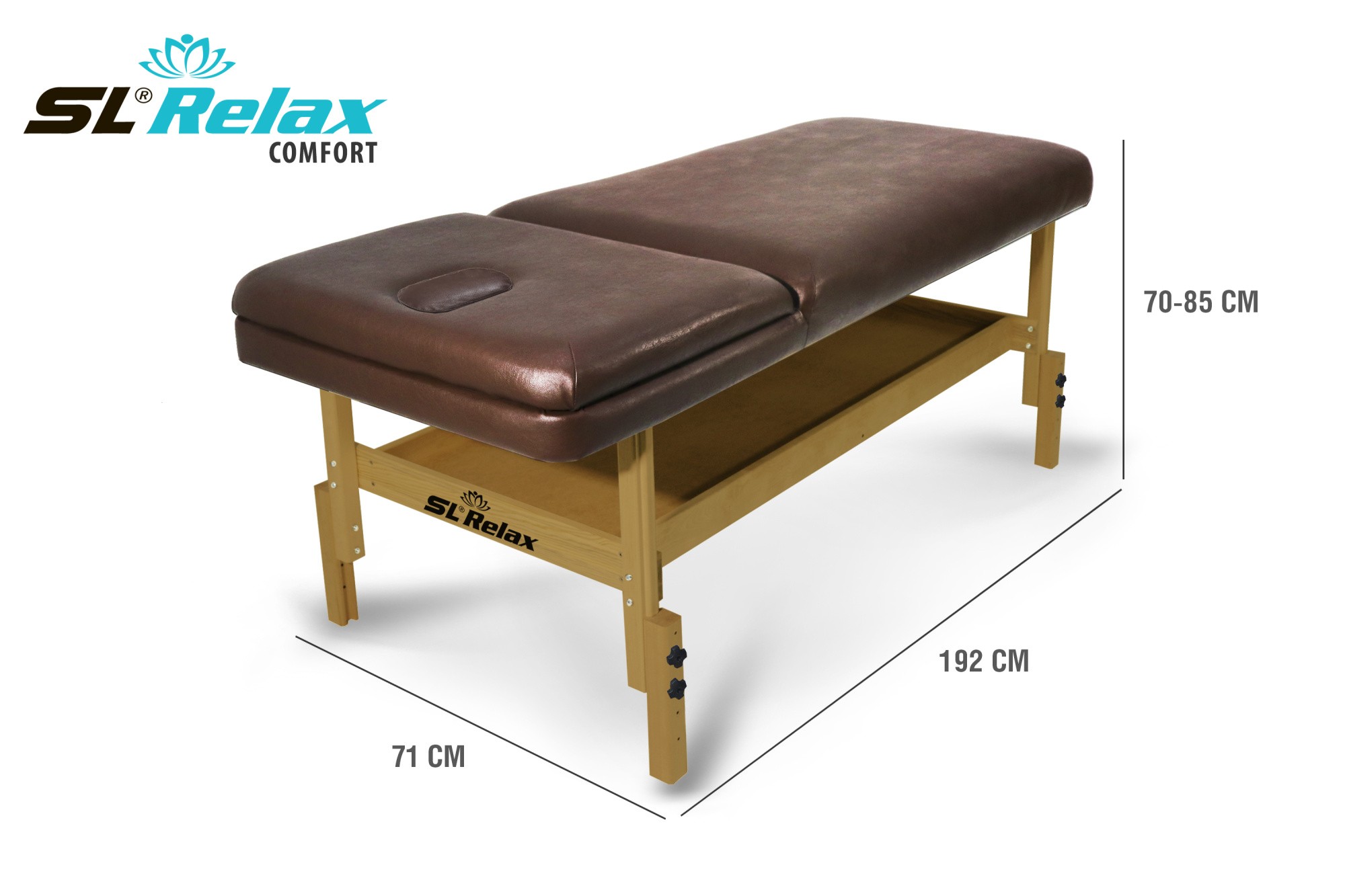 Массажный стол Relax Comfort коричневая кожа