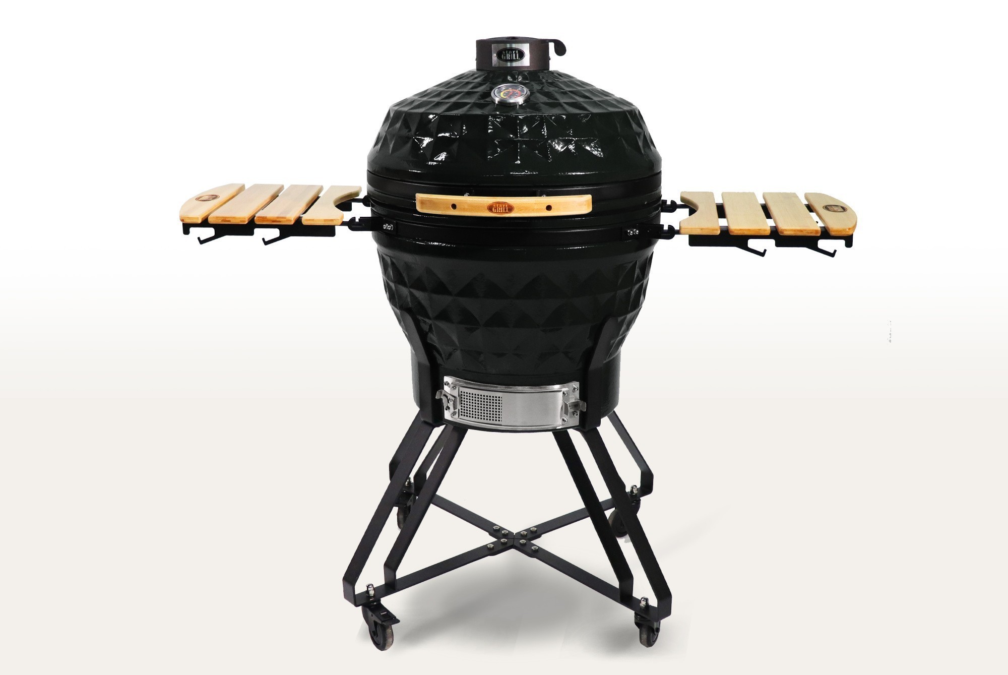 Керамический гриль-барбекю 24 дюйма (черный) (61 см)