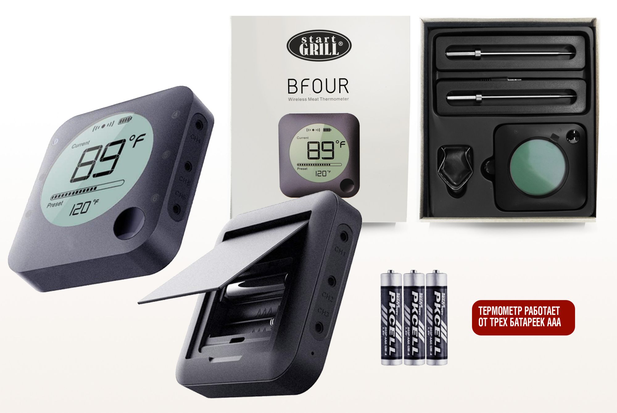 Цифровой термометр Model 3, беспроводной, BT, черный