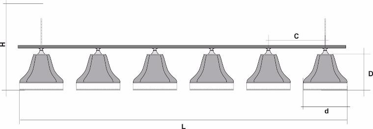 Лампа "Классика" 6 пл. металл