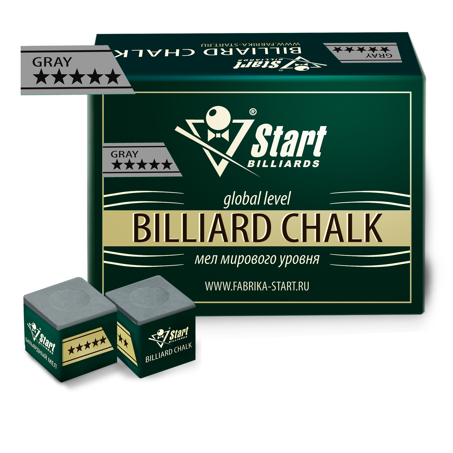 Мел Startbilliards 5 звезд серый (72шт)