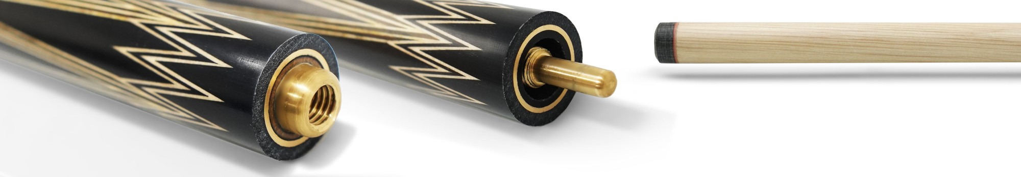 Кий 3-х составной Алмаз, черный граб/белый граб/ясень, 5-запилов