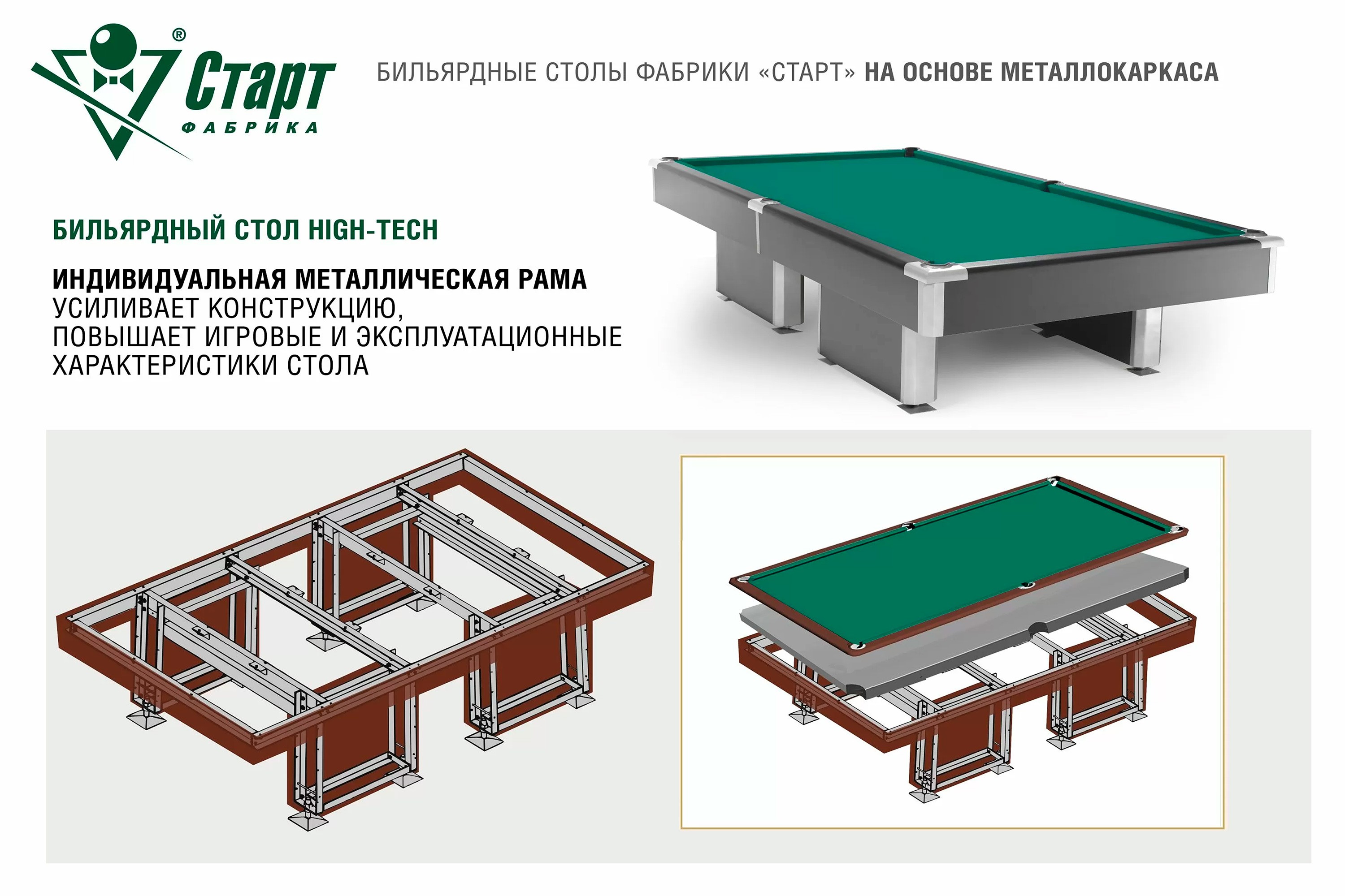 Бильярдный стол High-tech — Эксклюзивная серия
