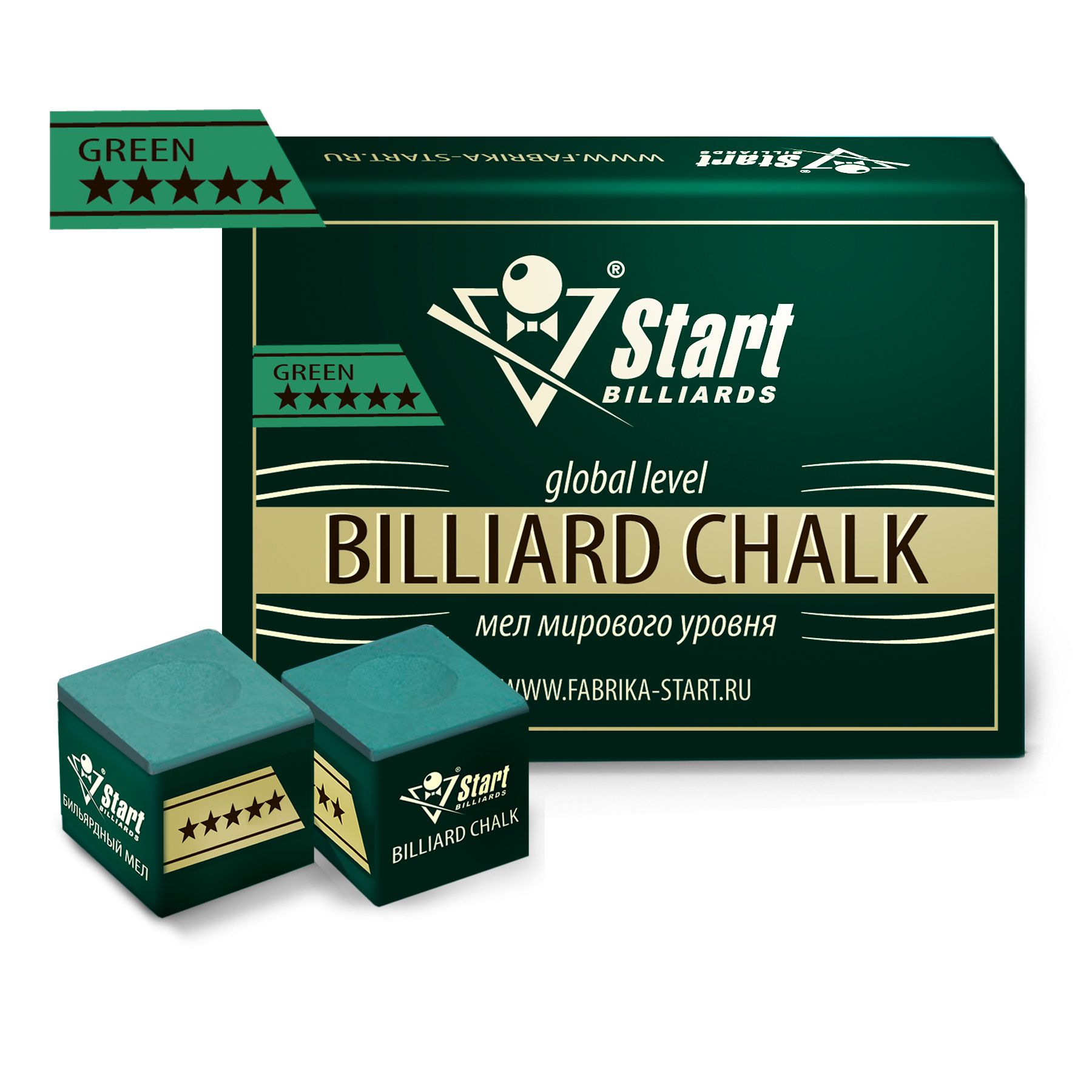 Мел Startbilliards 5 звезд зеленый (12шт)