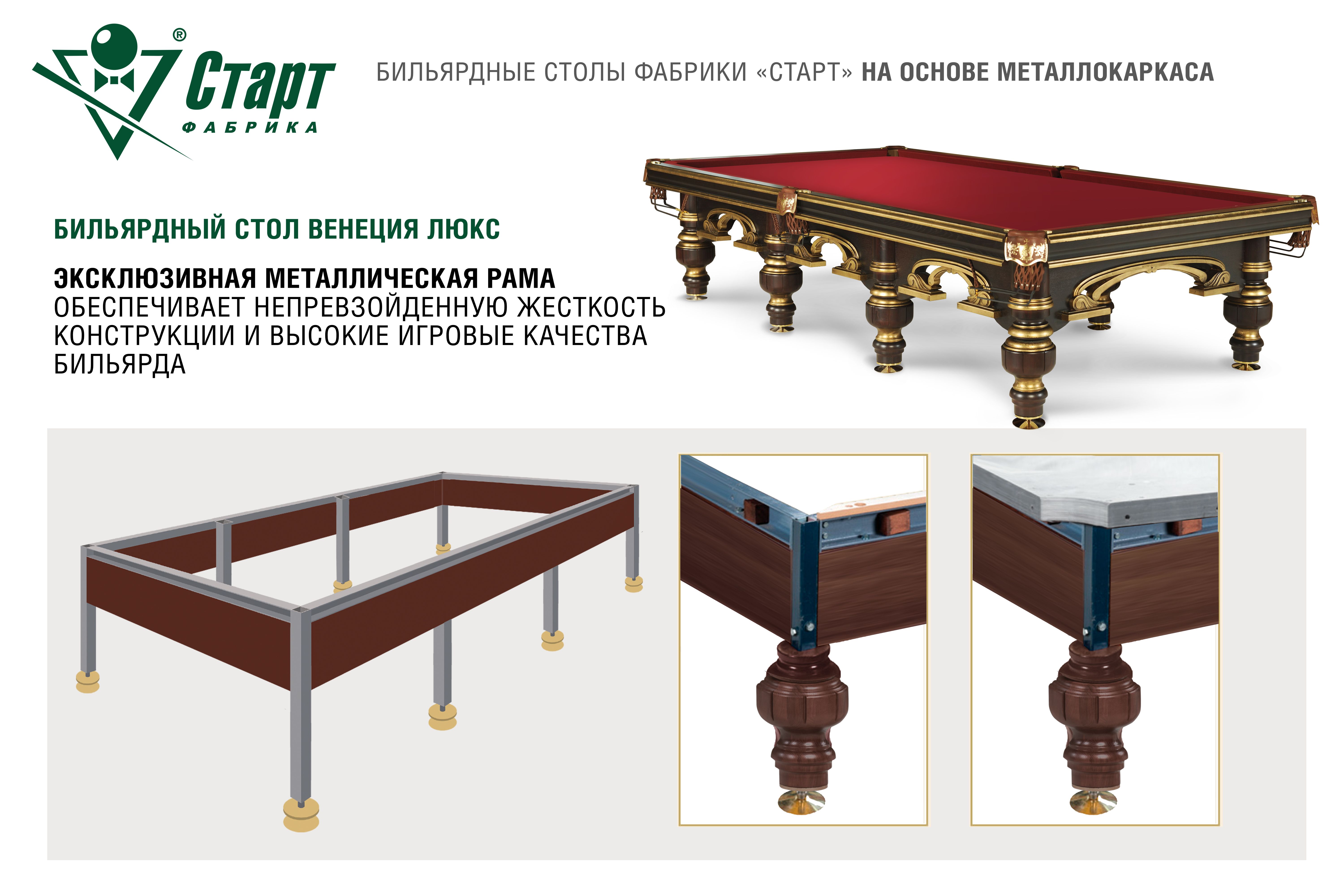 Бильярдный стол Венеция-Люкс — Эксклюзивная серия