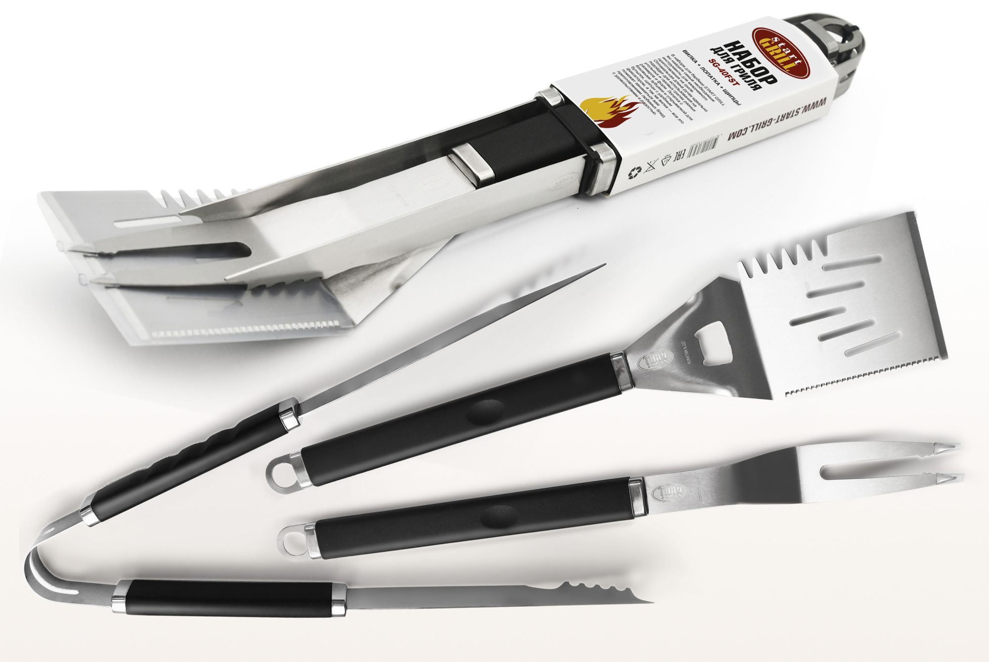 Набор для гриля (рукав: лопатка, вилка, щипцы)