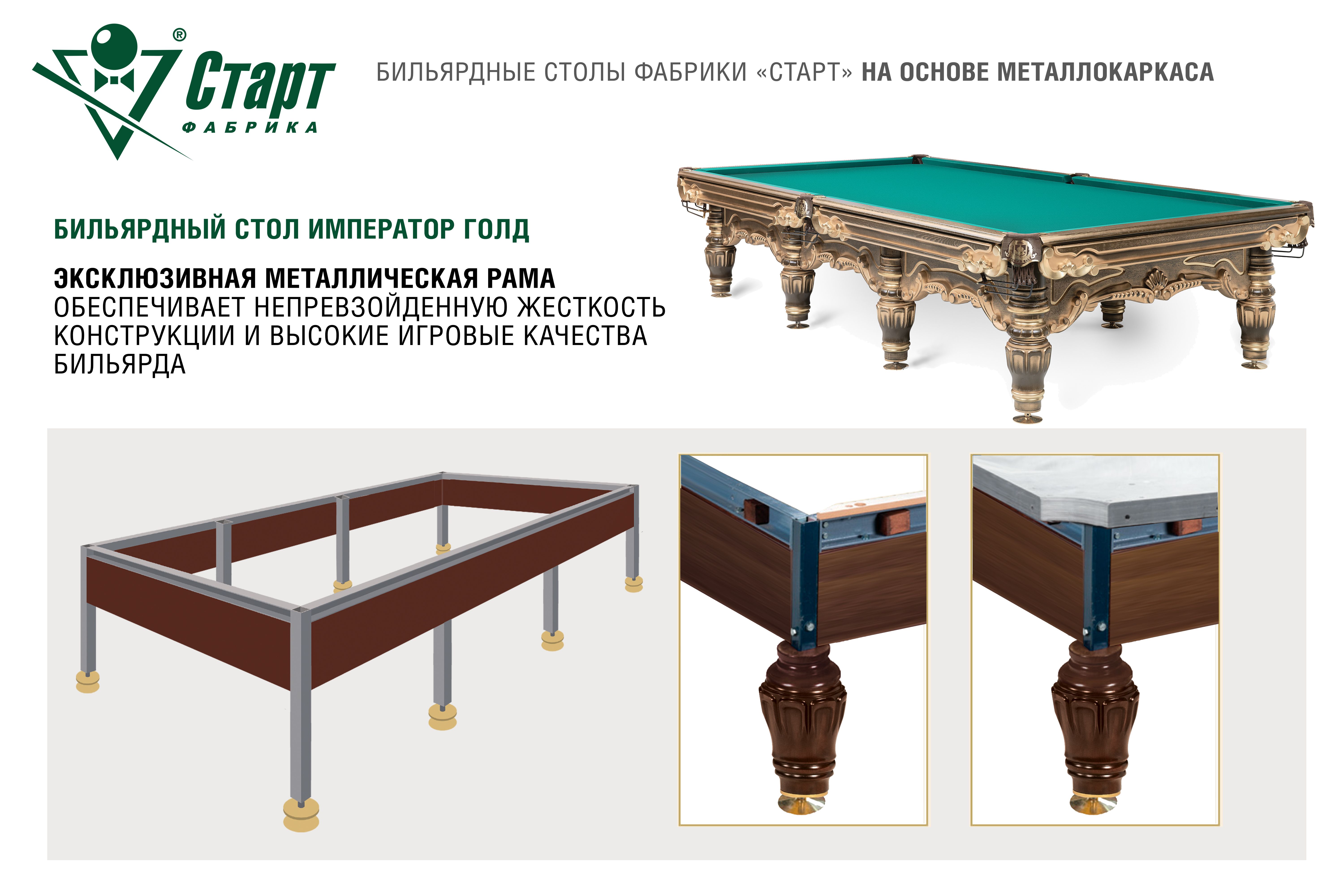 Бильярдный стол Император Голд — Эксклюзивная серия
