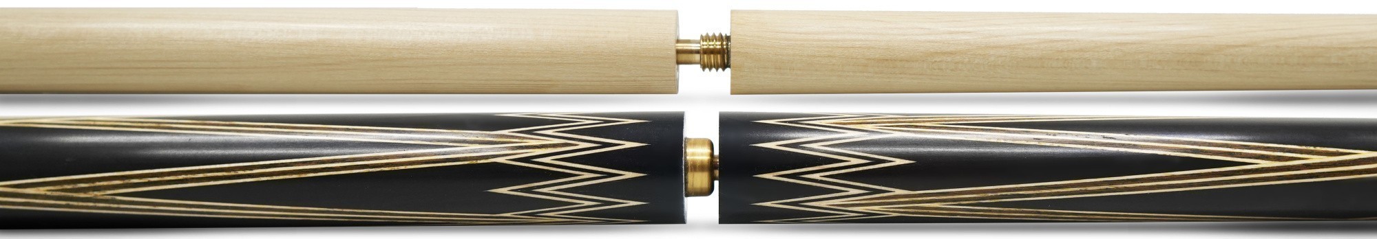 Кий 3-х составной Алмаз, черный граб/белый граб/ясень, 5-запилов