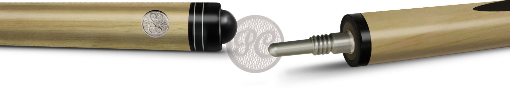 16-3-Пул Кий "Классика 6-запилов" 2 РС, черн.граб/граб(РС)