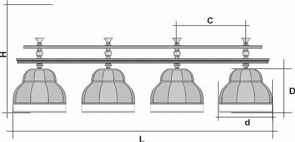 Лампа "Венеция" 4пл. ясень