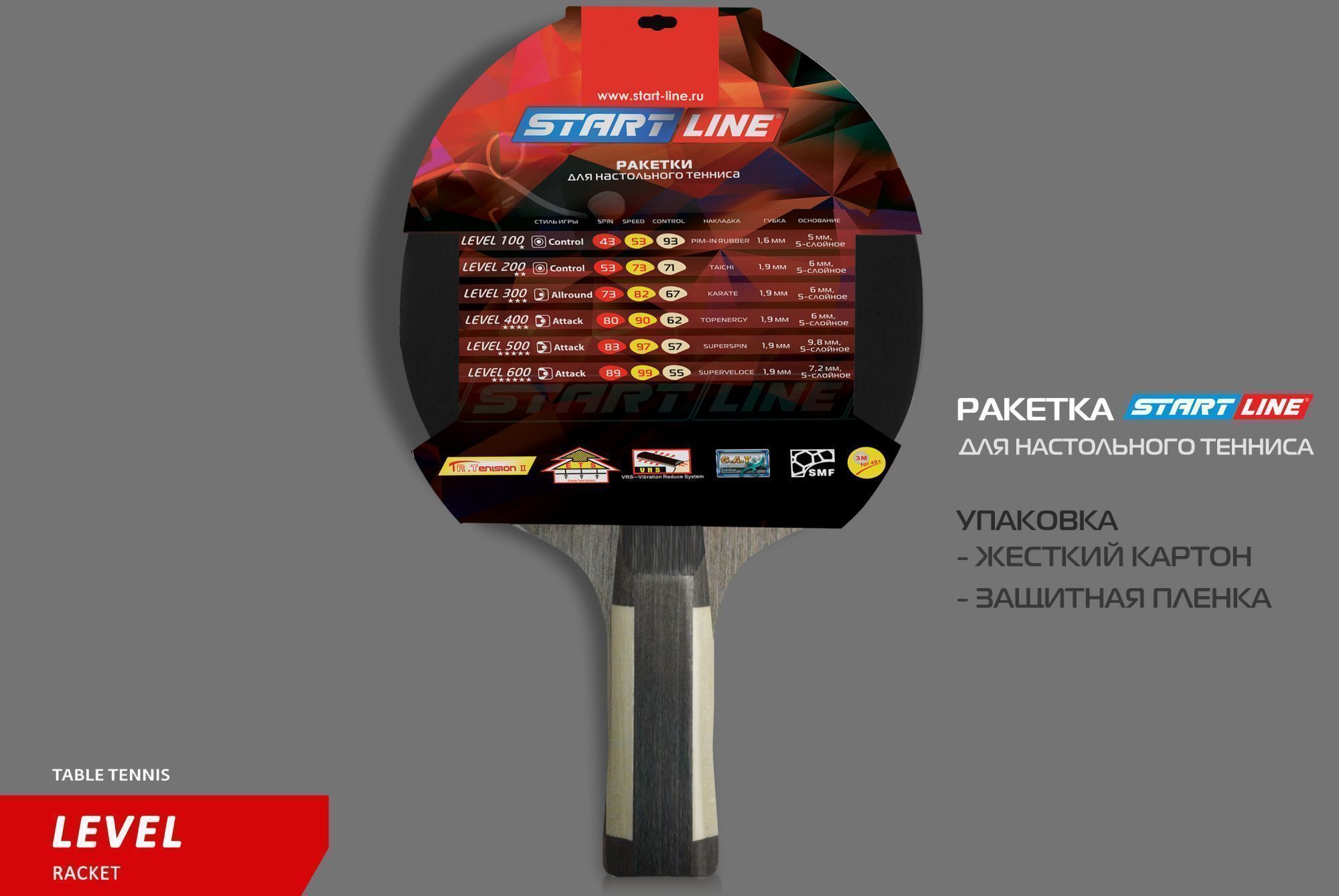Теннисная ракетка Start line Level 500 New (анатомическая) 12603