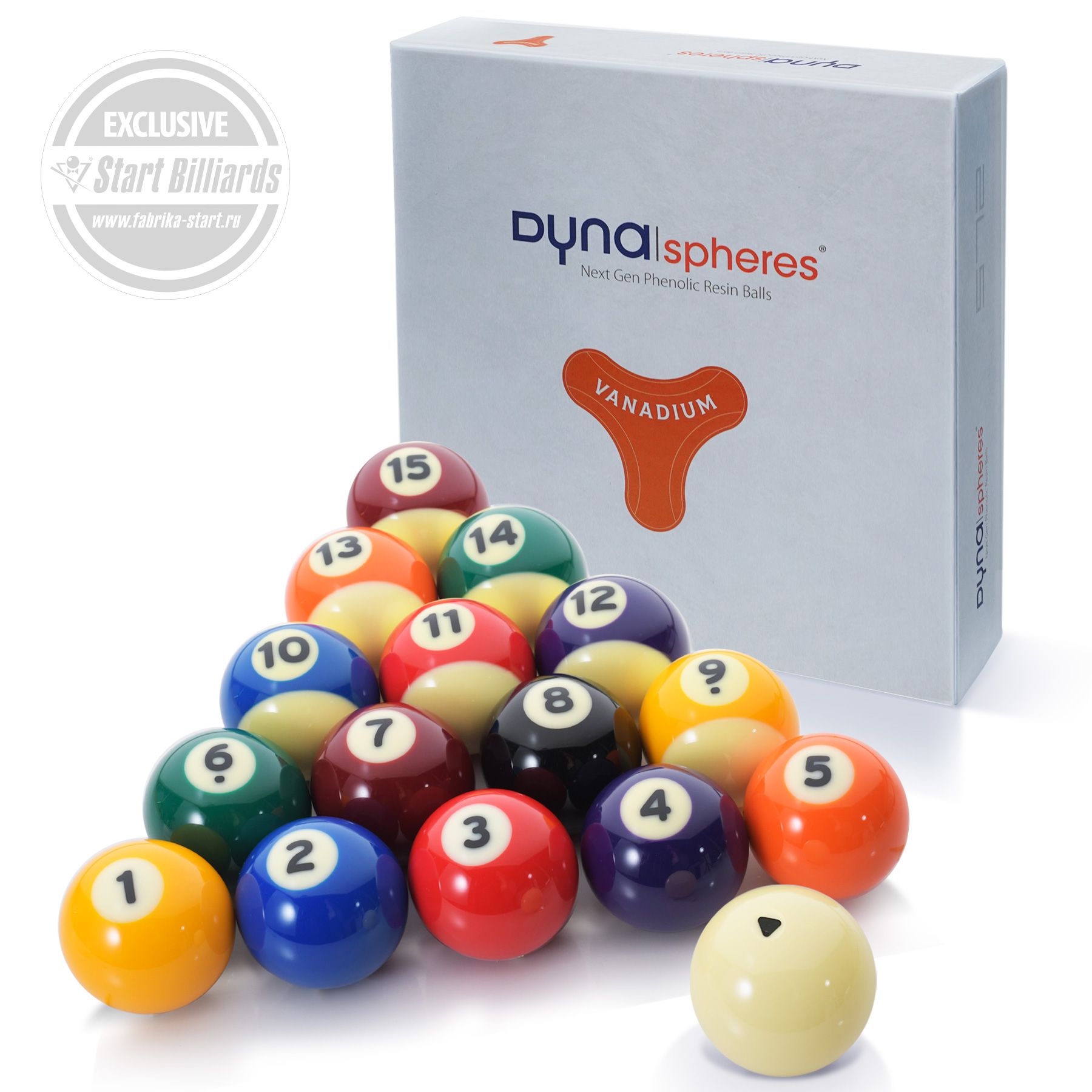 Новые бильярдные шары Dyna | spheres ™ для пула – Vanadium Pool NEXT GEN 57,2 мм.
