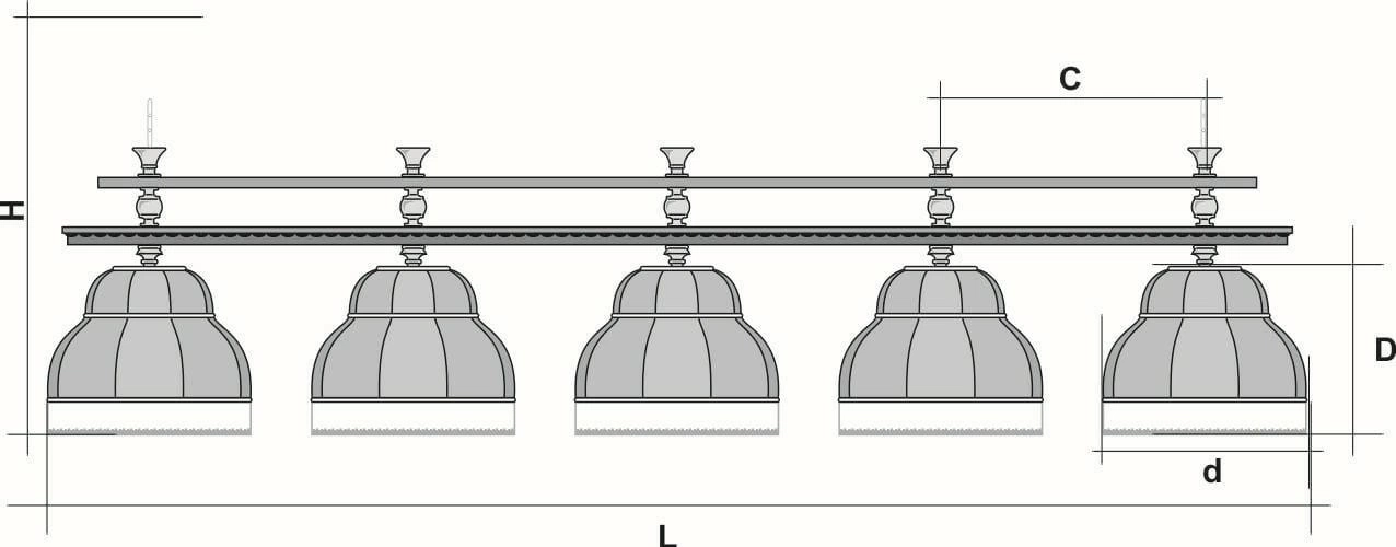 Лампа "Ампир" 5пл. ясень