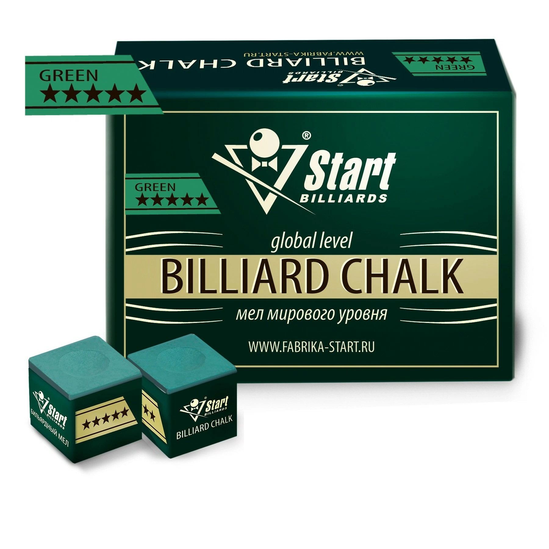 Мел Startbilliards 5 звезд зеленый (72шт)