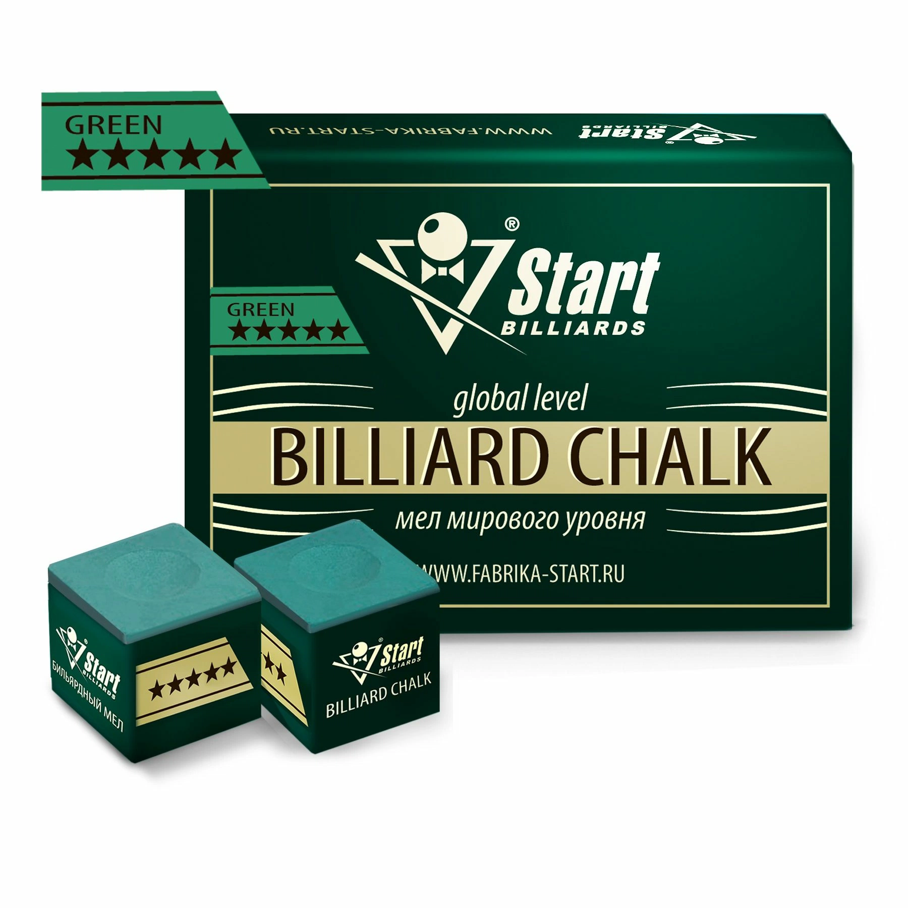 Мел Startbilliards 5 звезд зеленый (12шт)