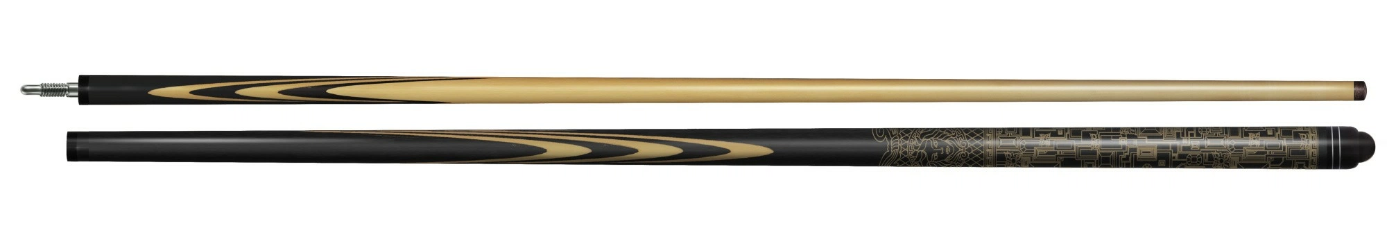 16-1-Пул Кий "Версаче 9-запилов" 2 РС, черн.граб/граб(УЦ)