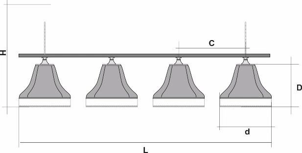 Лампа "Классика" 4 пл. металл