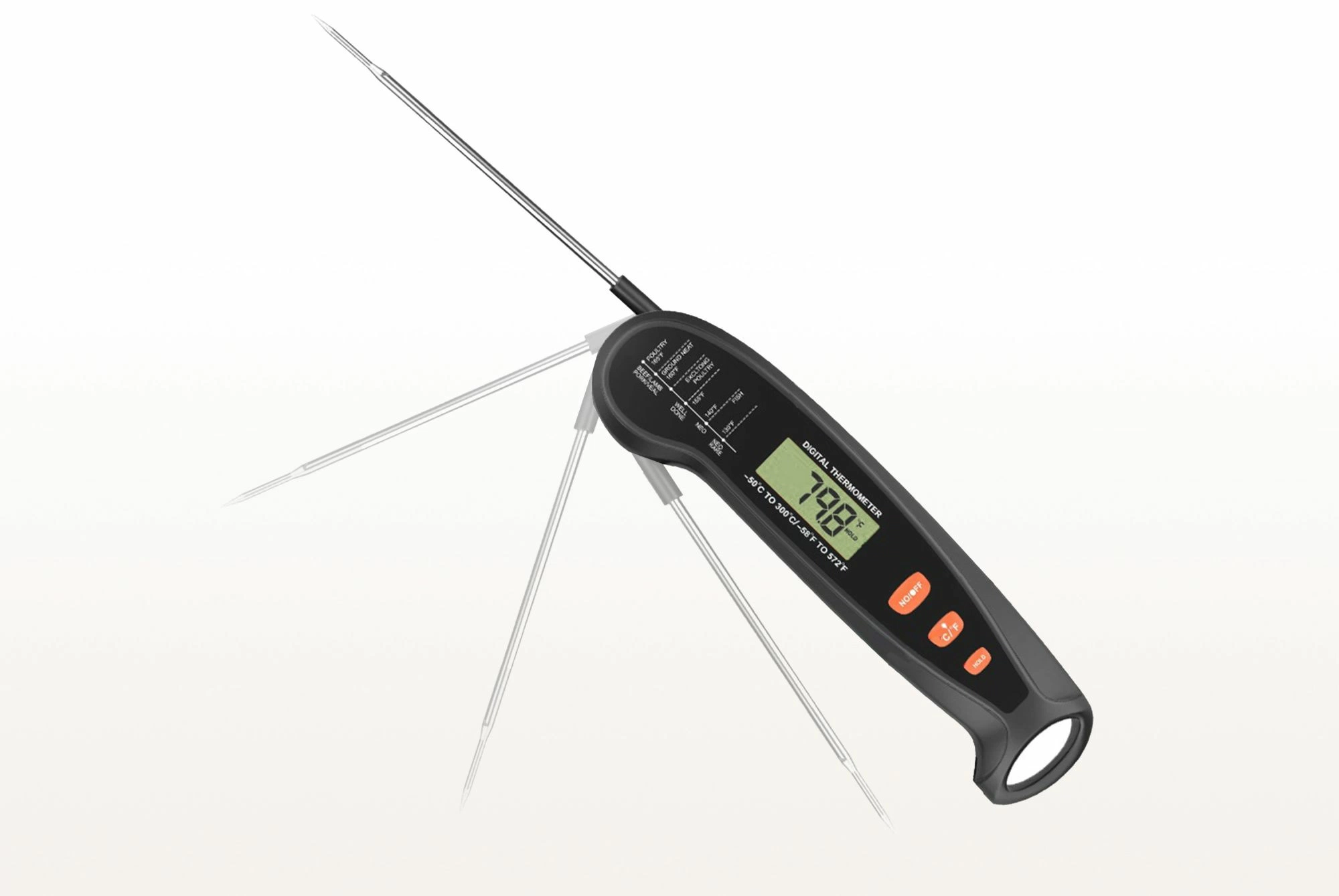Цифровой термометр Model 1, складной, черный