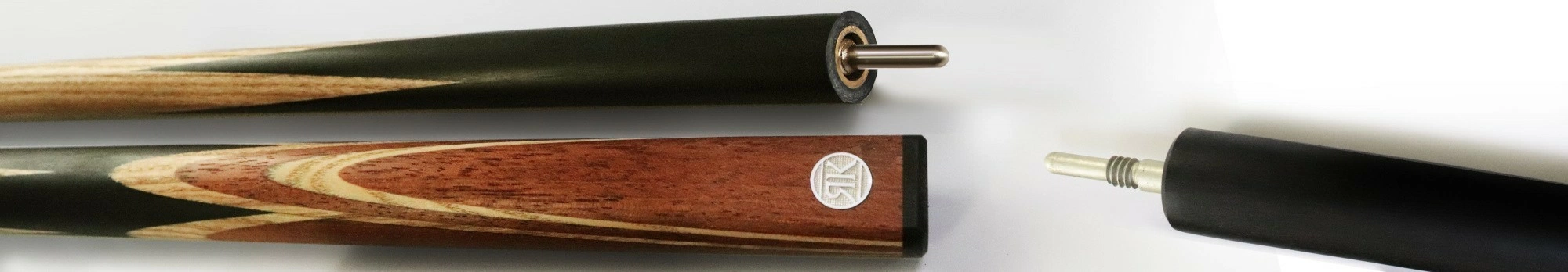 Кий Снукер Людовик 4-х сторонний запил,7 запилов; 2-РС с удлинителем; ясень/черный граб/ятоба(ЯК)