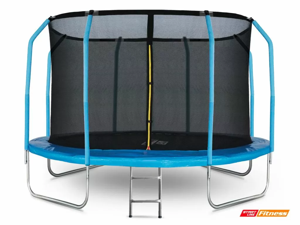 Батут StartLine Fitness 12 футов (366 см) с внутренней сеткой, держателями и лестницей