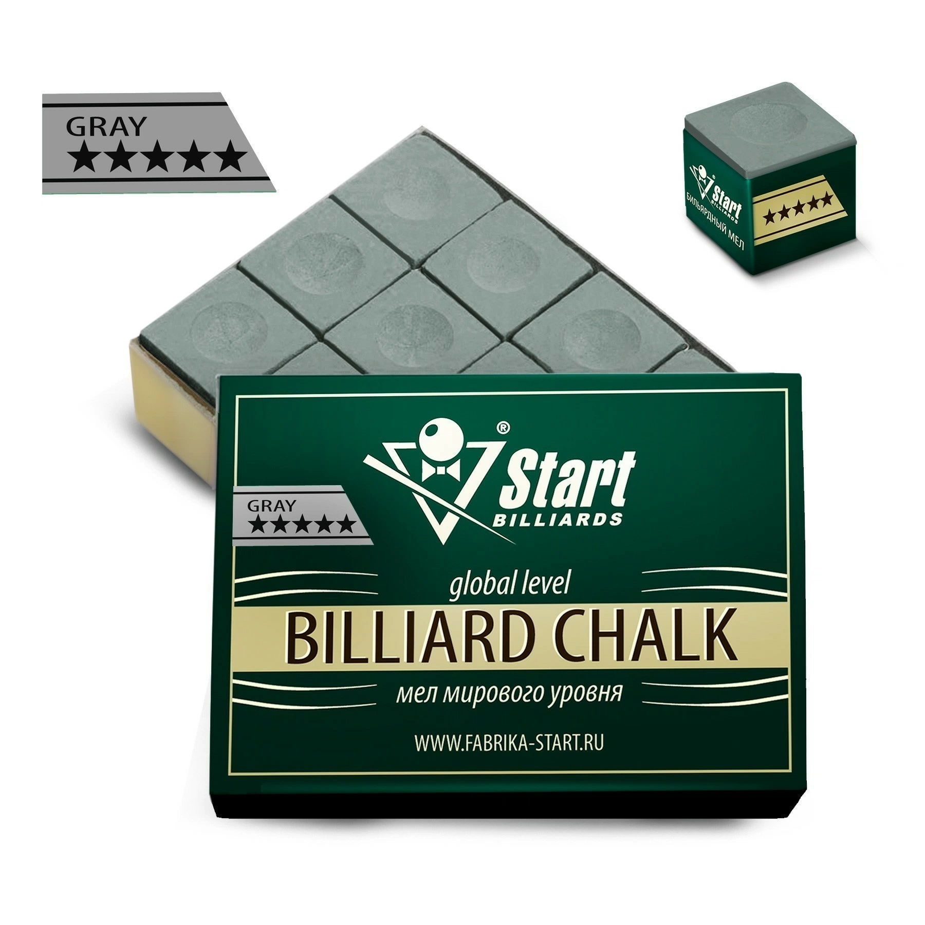 Мел Startbilliards 5 звезд серый (12шт) 2