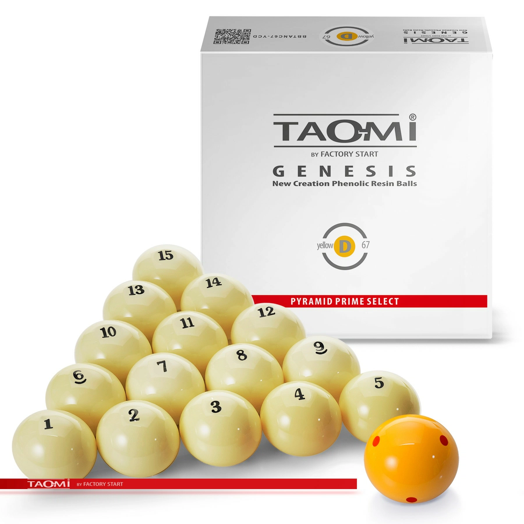 Шары TAO-MI GENESIS 67 мм Желтый биток с точками