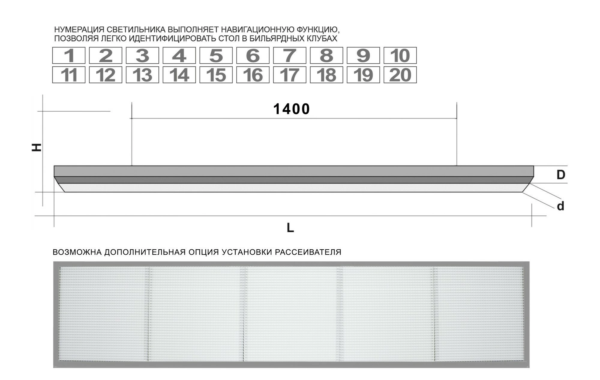Лампа "STARTBILLIARDS" Club select 5 секций