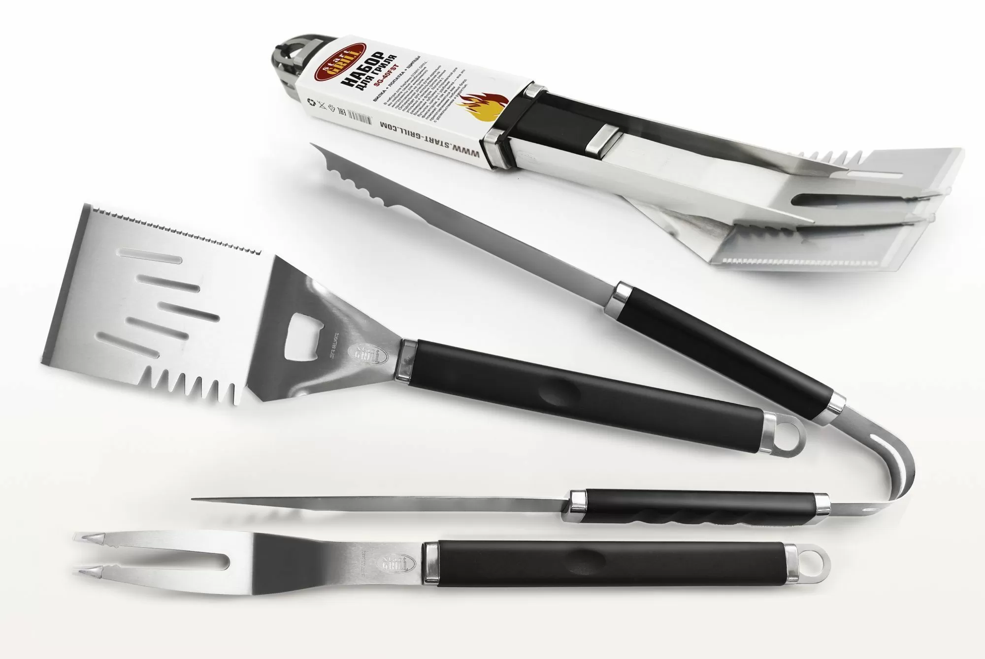 Набор для гриля (рукав: лопатка, вилка, щипцы)