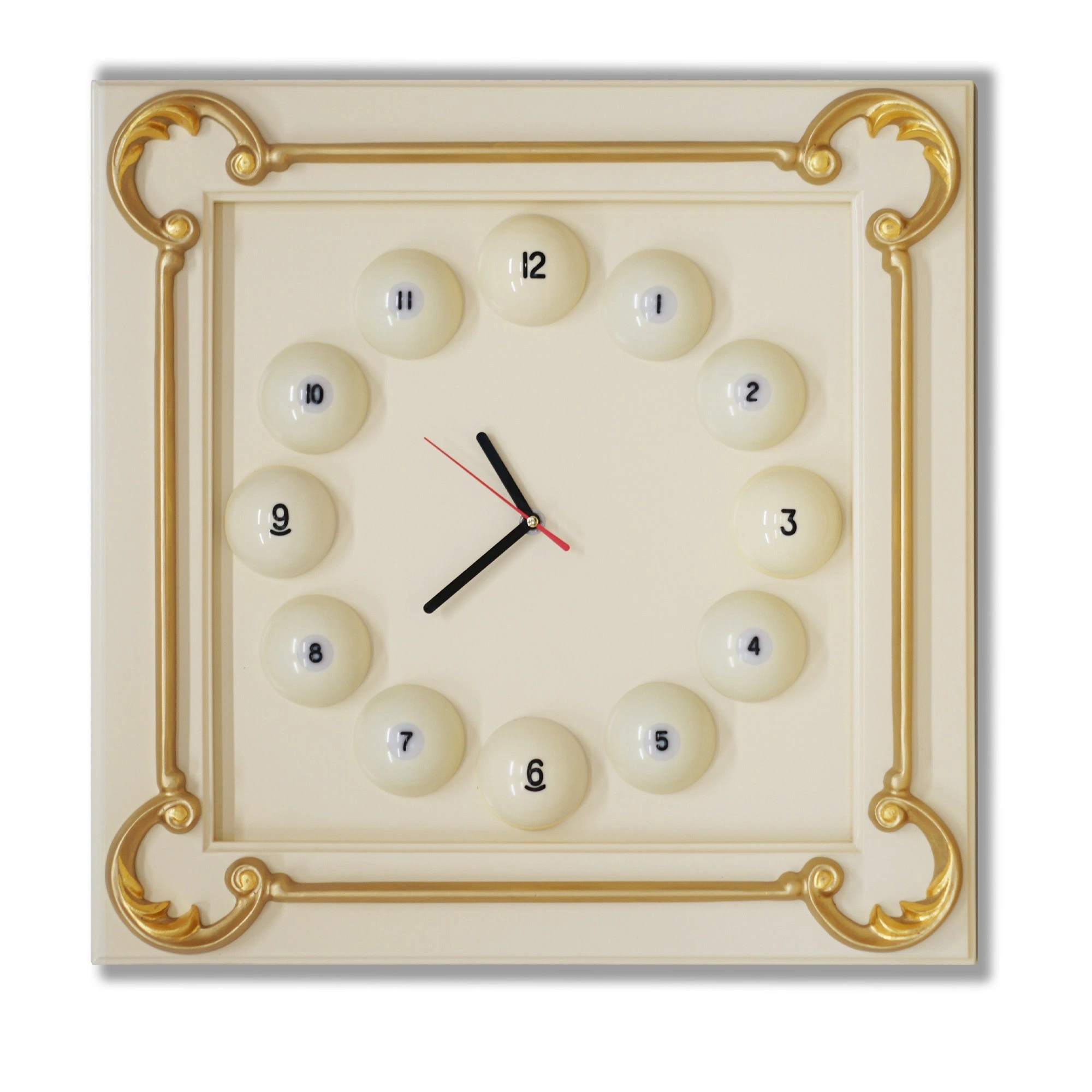 Часы "Квадрат Ренессанс Голд" граб/шпон