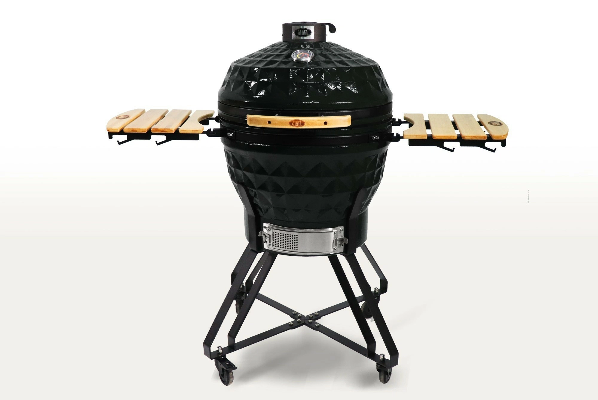 Керамический гриль-барбекю 24 дюйма (черный) (61 см)