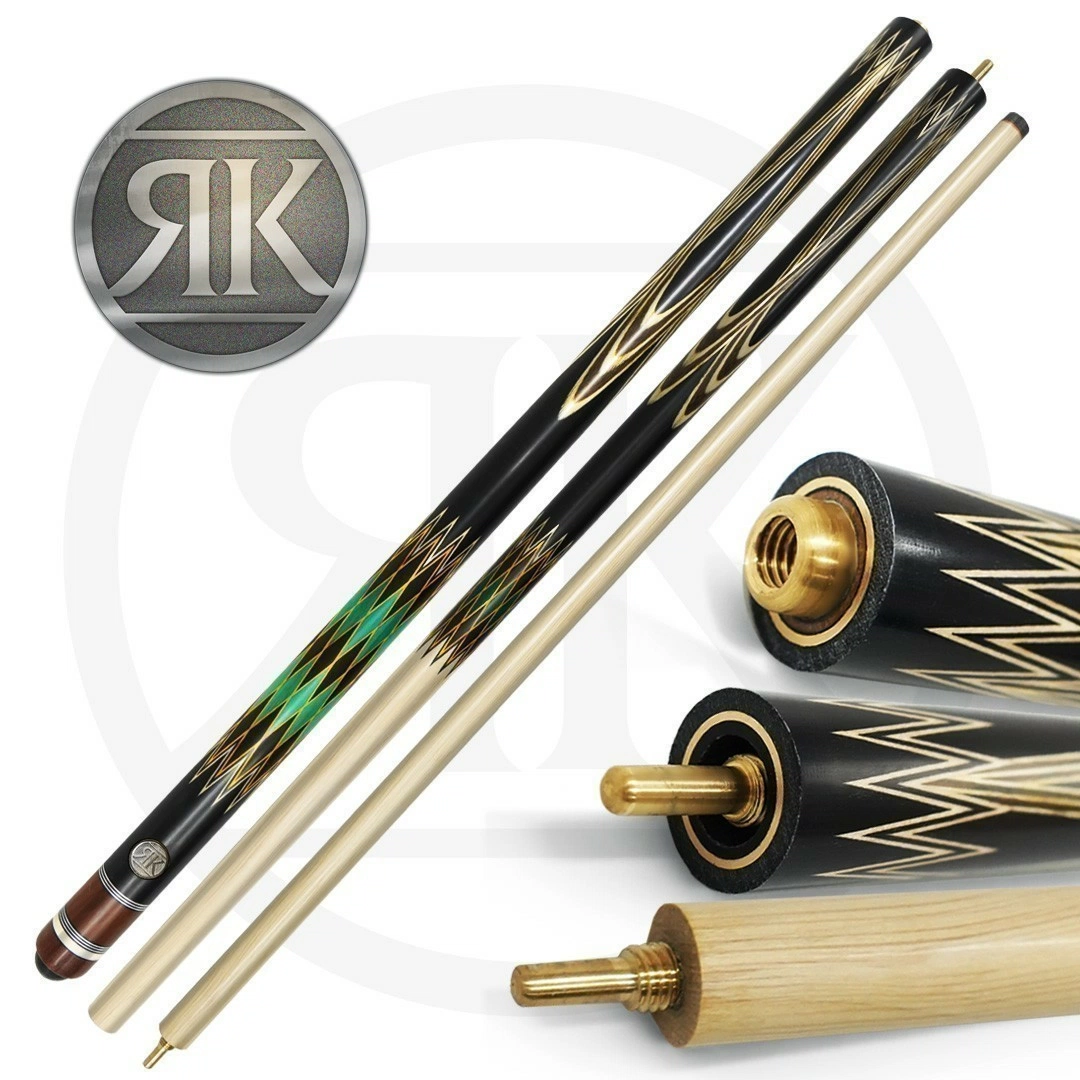 Кий 3-х составной Алмаз, черный граб/белый граб/ясень, 5-запилов 6