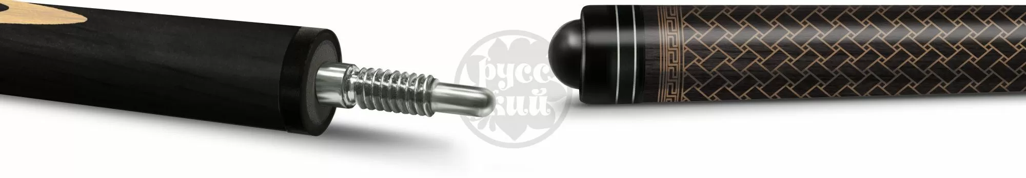 10-1-Р-Л-О-П Кий "Классик 13 запильный" 2 РС, черный граб/граб (Переплет)(РК) 2