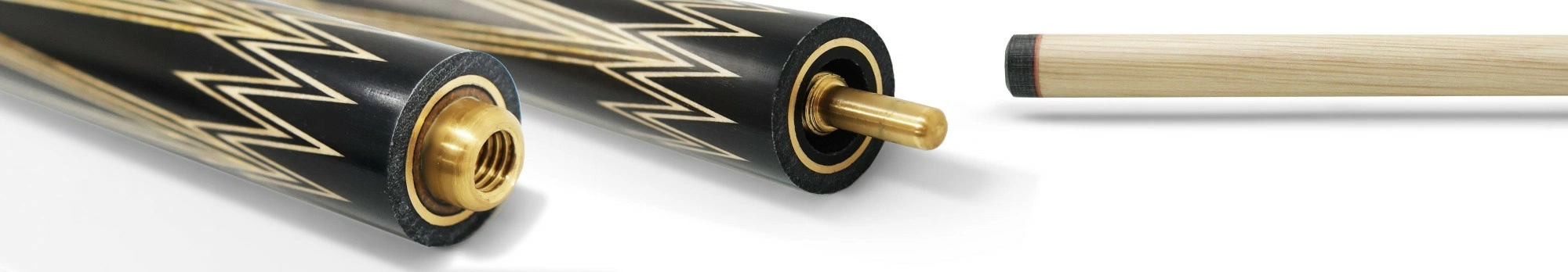 Кий 3-х составной Алмаз, черный граб/белый граб/ясень, 5-запилов 3