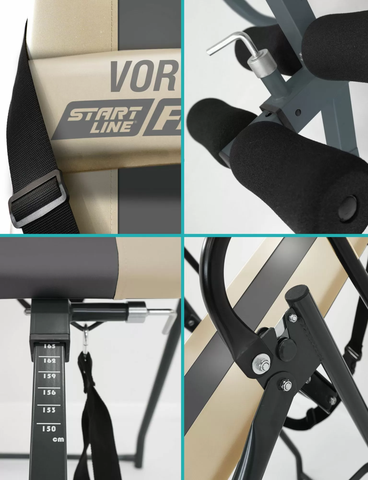 Инверсионный стол Vortex бежево-серый c подушкой