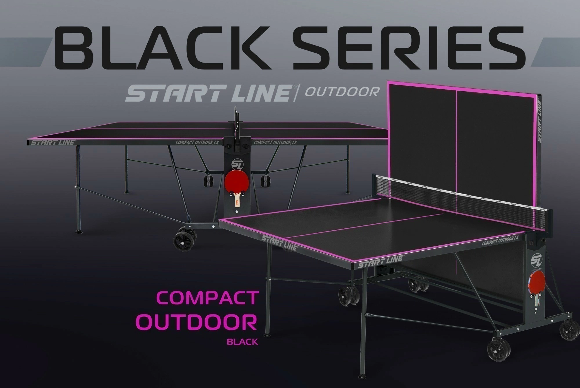 Стол теннисный Compact-2 LX  Всепогодный 6 black