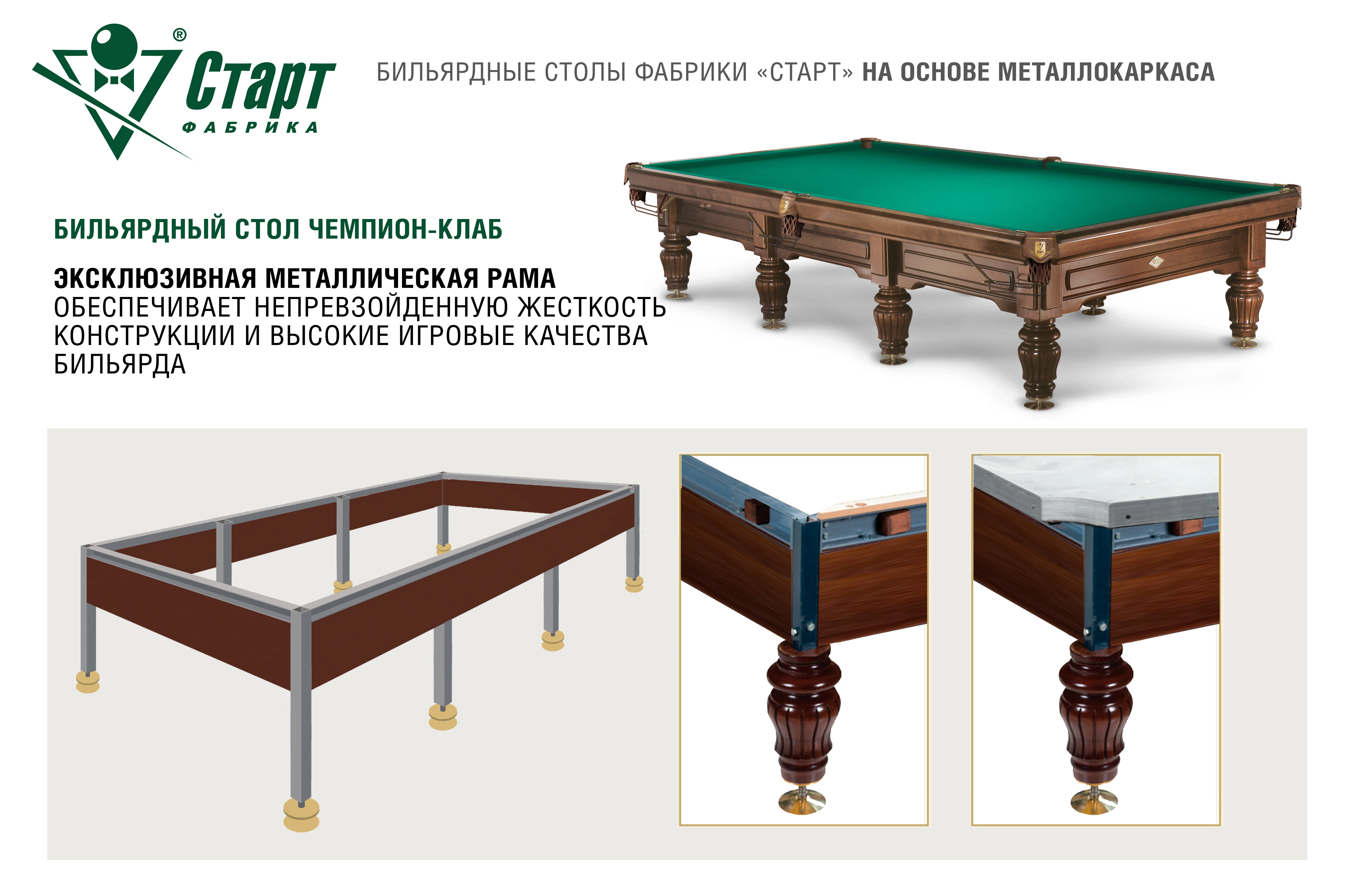 Бильярдный стол Чемпион-Клаб — Суперпрофессиональная серия