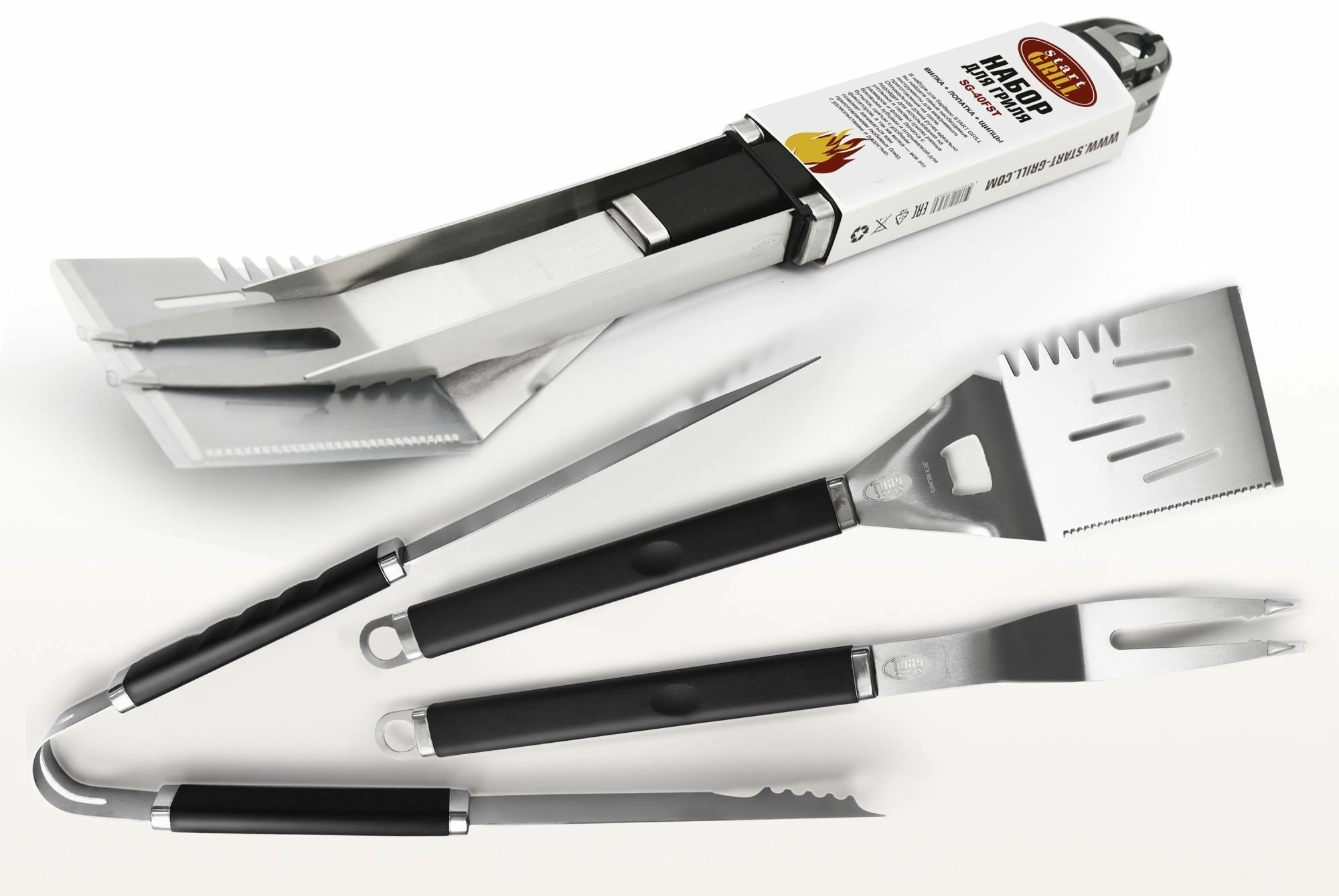 Набор для гриля (рукав: лопатка, вилка, щипцы)