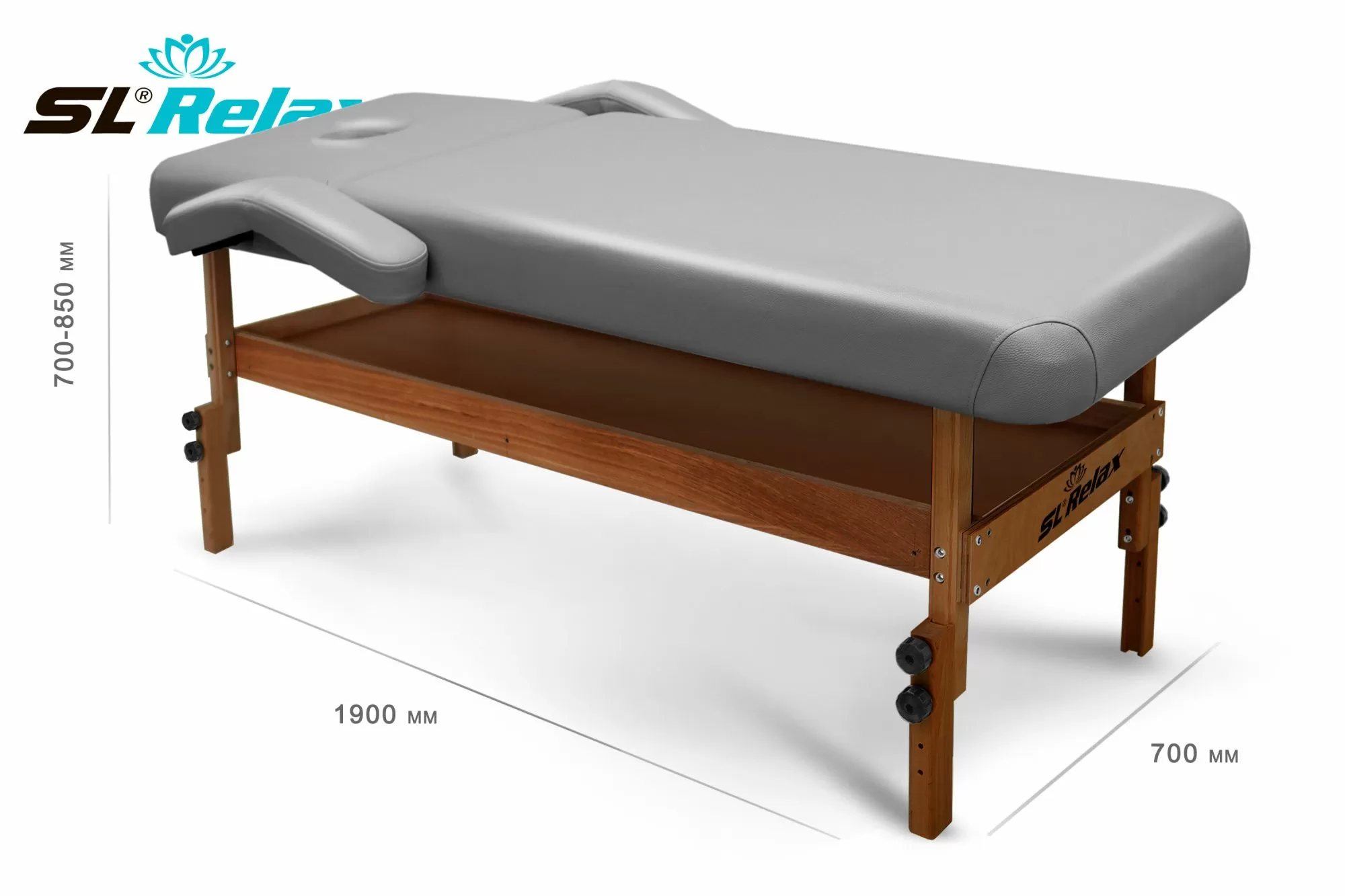 Массажный стол Relax Comfort-М серая кожа