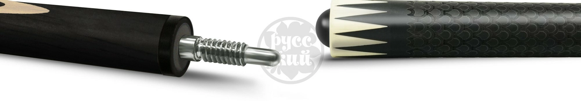 16-11-Р Кий "Классика 9-запилов" 2 РС, черн.граб/граб(РК) с гравировкой 2